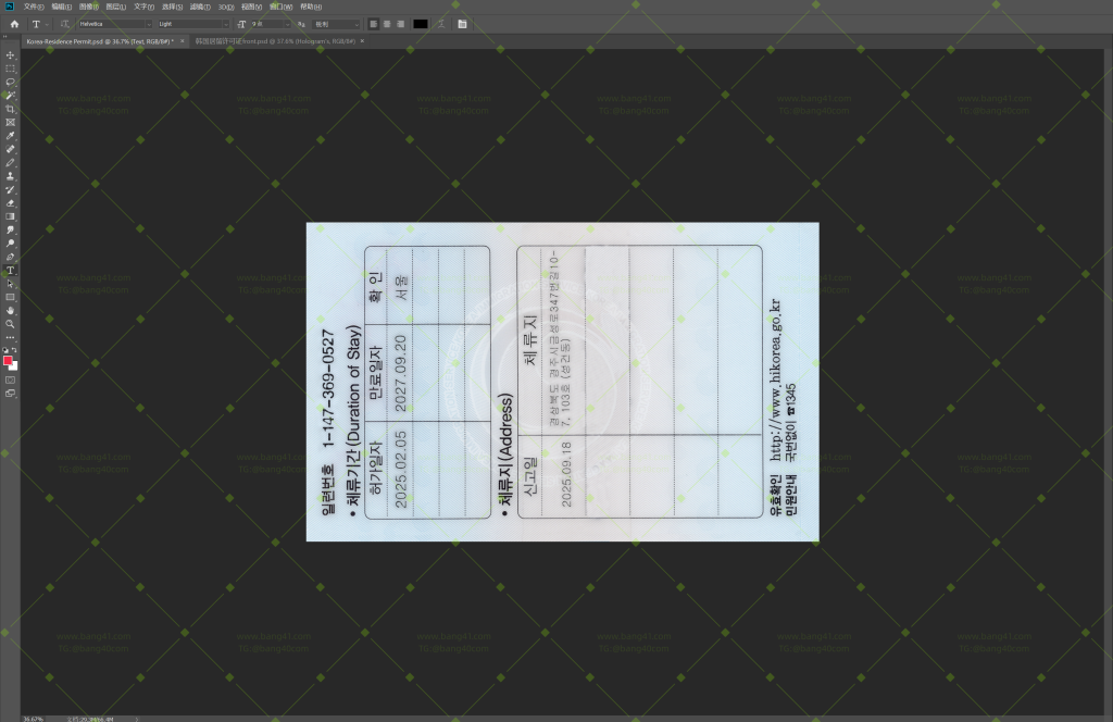 图片[2]-韩国居留许可证打印模板|South Korea residence permit printing template